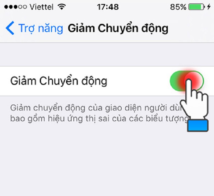 Tính năng giảm chuyển động