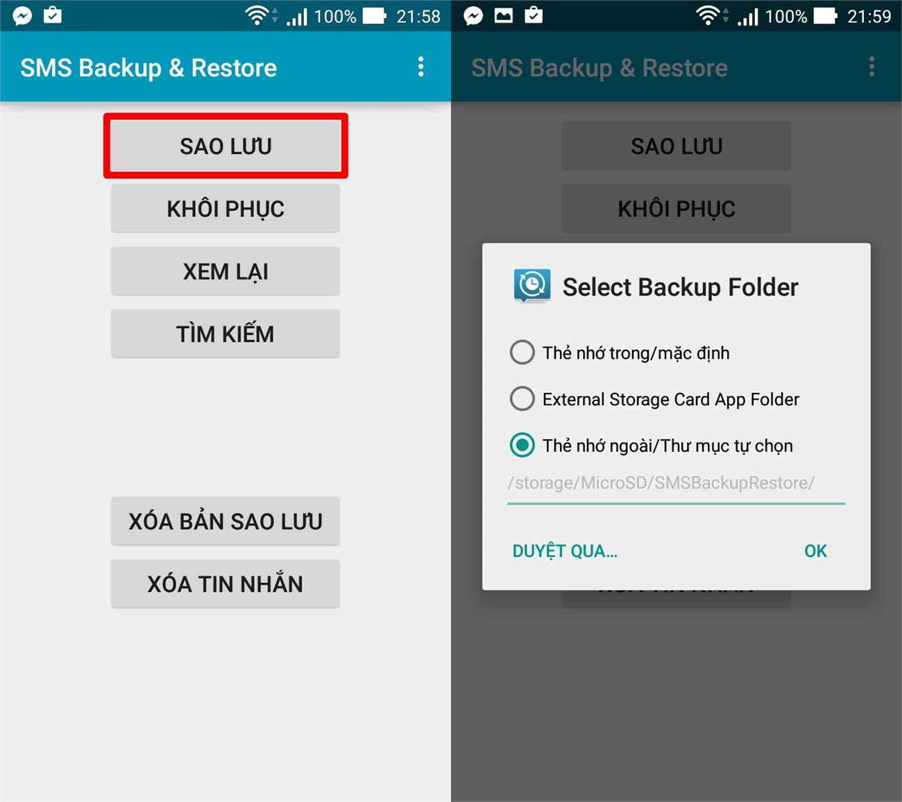 khôi phục lại tin nhắn đã xóa trên Android d