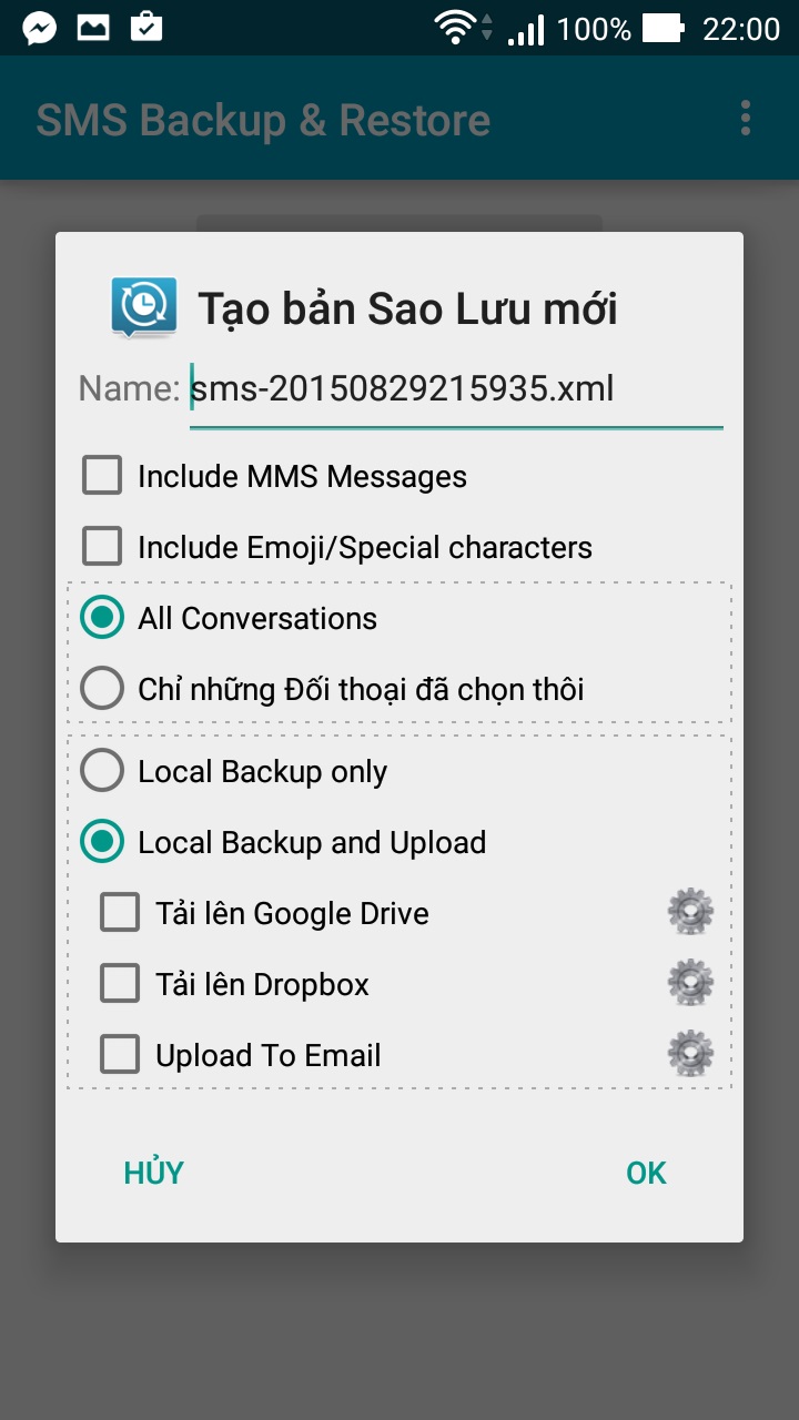khôi phục lại tin nhắn đã xóa trên Android e