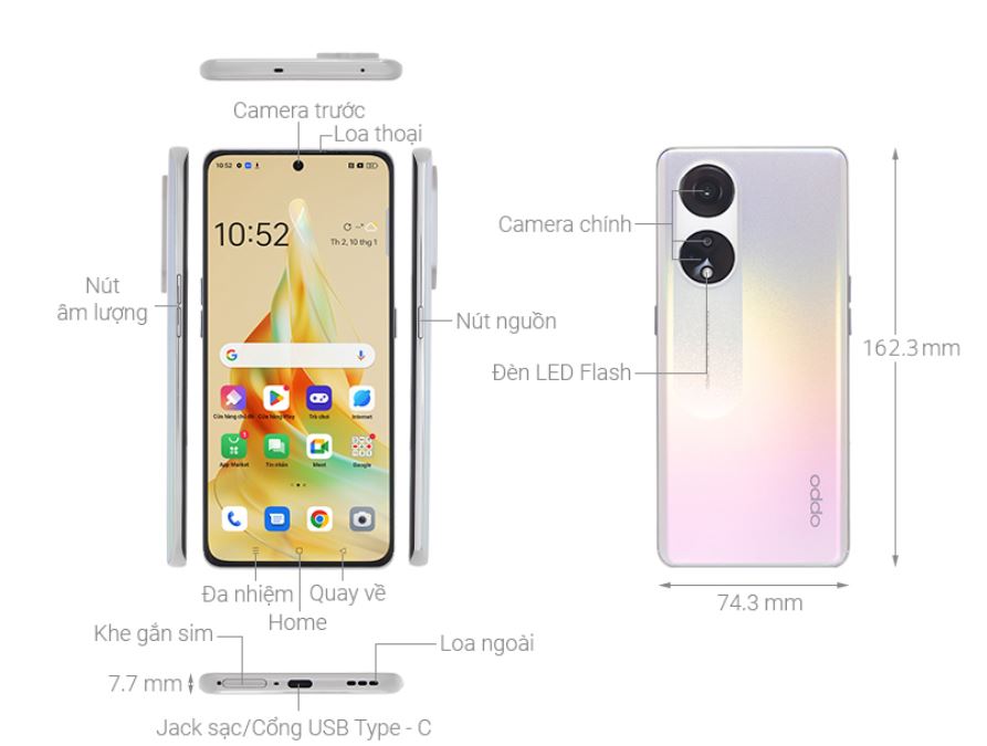 tổng thể OPPO Reno8 T 5G