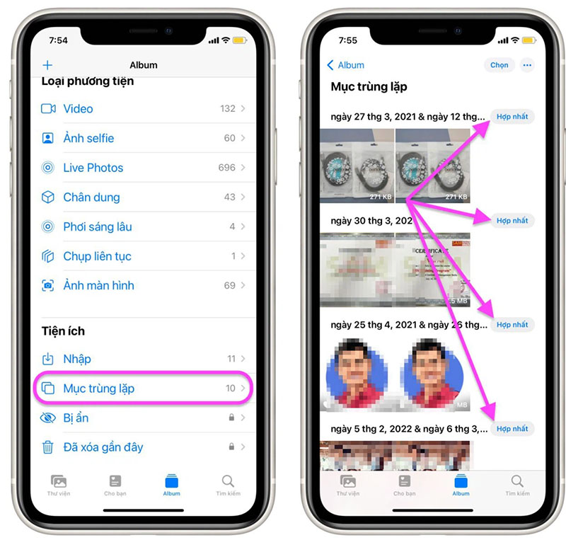 Bước 4 Cách xóa ảnh trùng lặp trên iPhone