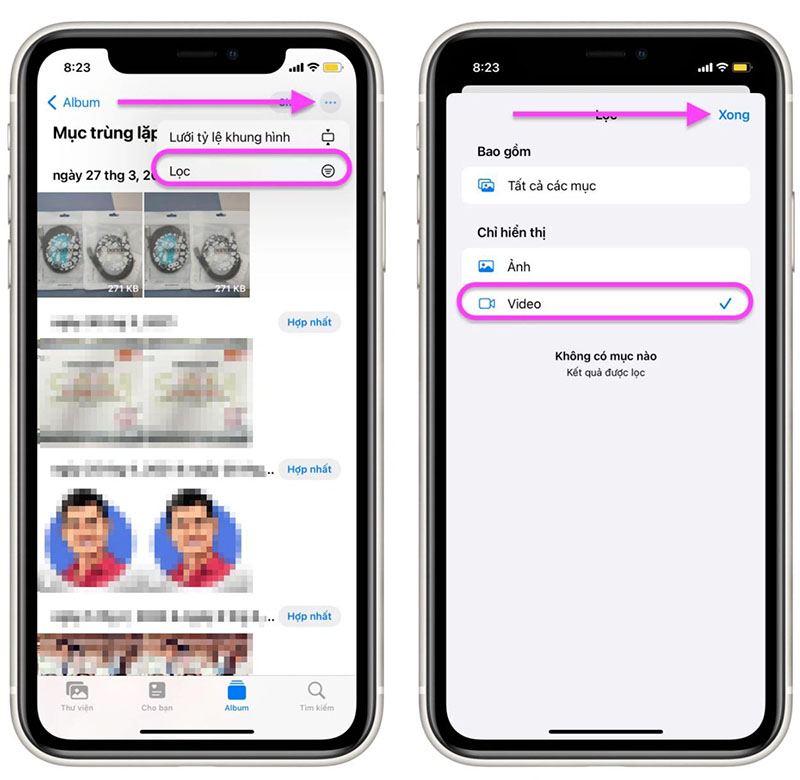 Cách xóa video trùng lặp trên iPhone