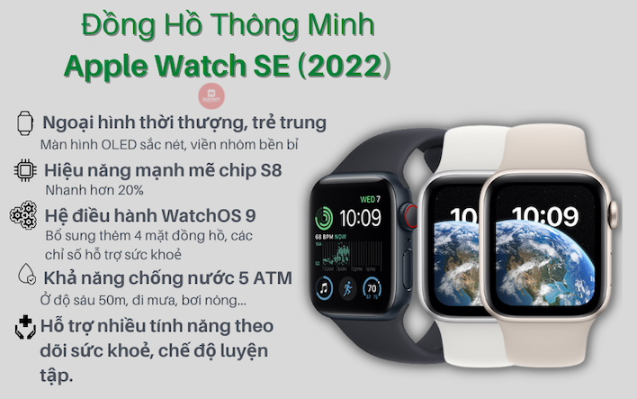 tính năng Apple Watch SE (2022) 40mm (GPS)