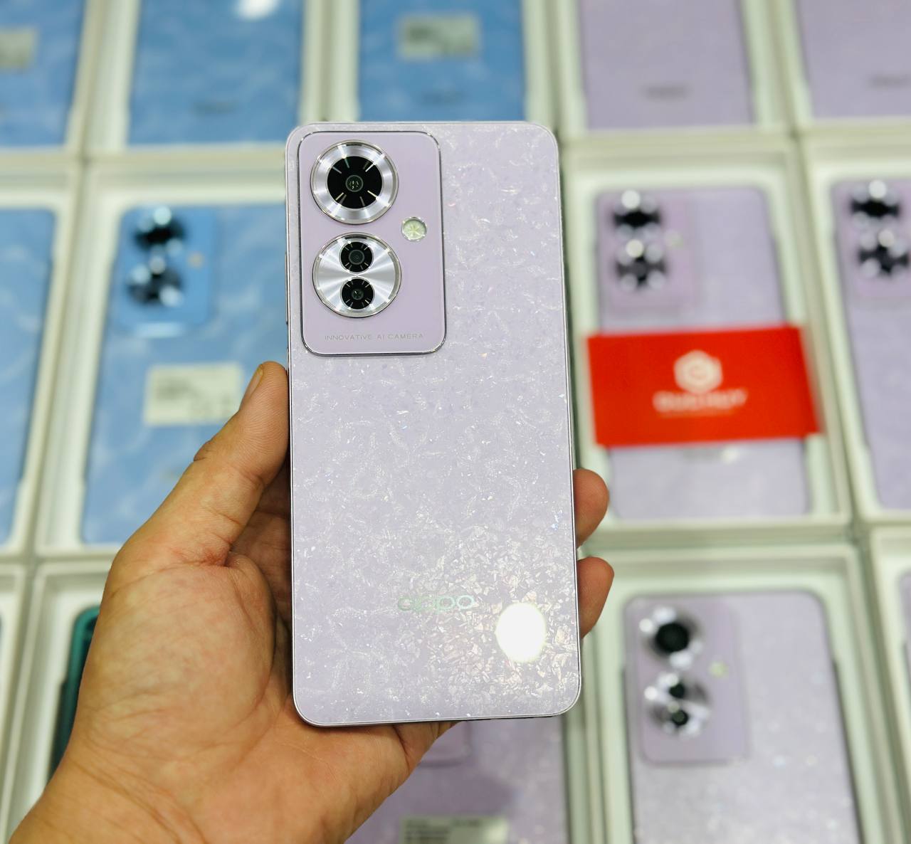 trên tay OPPO Reno11 F 5G cũ màu tím cực đẹp