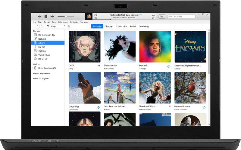 iTunes Player sẽ quản lý các ứng dụng liên quan đến video, âm thanh