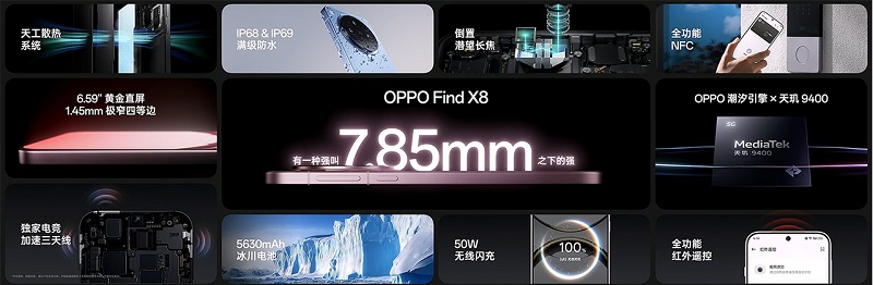 OPPO Find X8 được trang bị vi xử lý Dimensity 9400