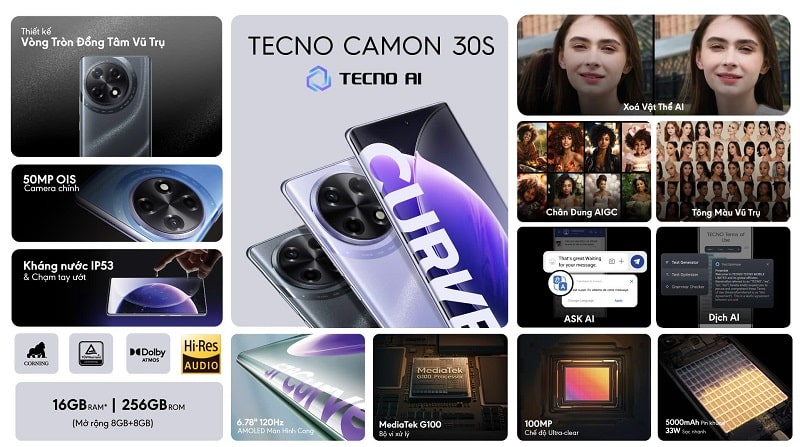 Vuaboss đến từ Dubai Tecno Camon 30S đạt chứng nhận TÜV Rheinland