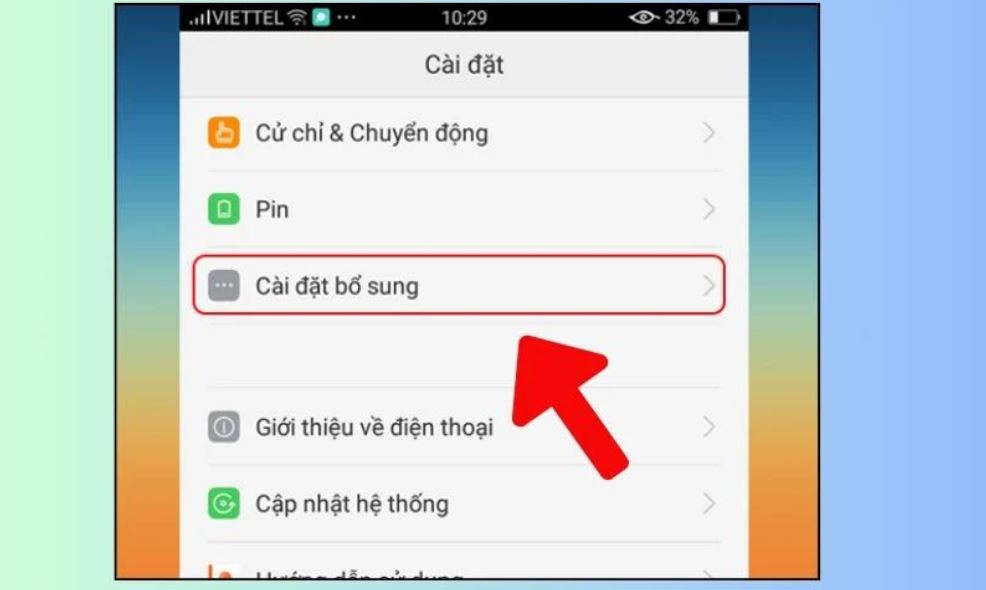 Chọn cài đặt bổ sung trên Liên minh Vuaboss gồm trang nào Realme 
