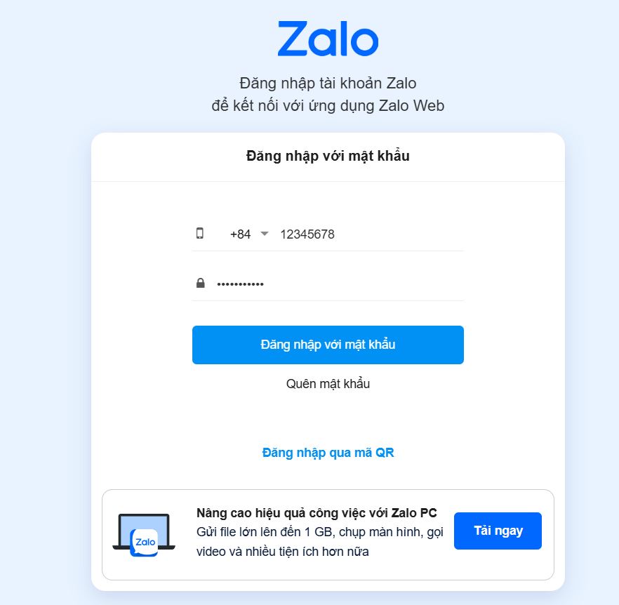 Đăng nhập Zalo Web bằng số Liên minh Vuaboss gồm trang nào dễ dàng