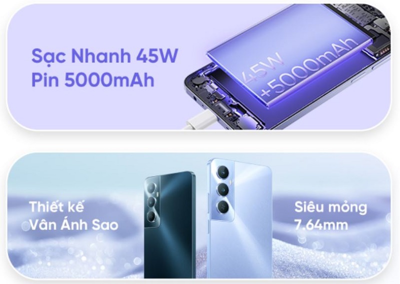 pin Realme C65 5G bền bỉ