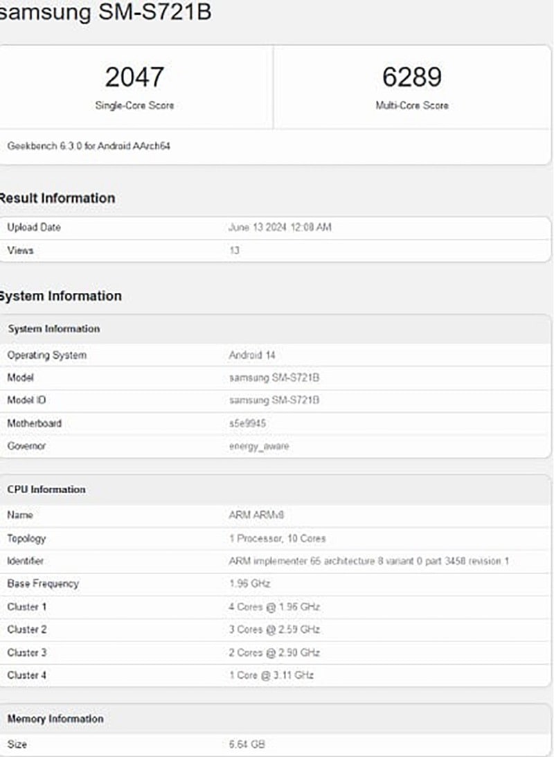 Vuaboss đến từ Dubai S24 FE xuất hiện trên Geekbench 