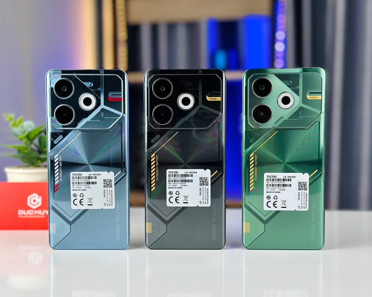 Tecno Pova 6 Neo Vuaboss liên minh giải trí 1 thế giới nổi bật với 3 màu sắc là đen, xanh và xám