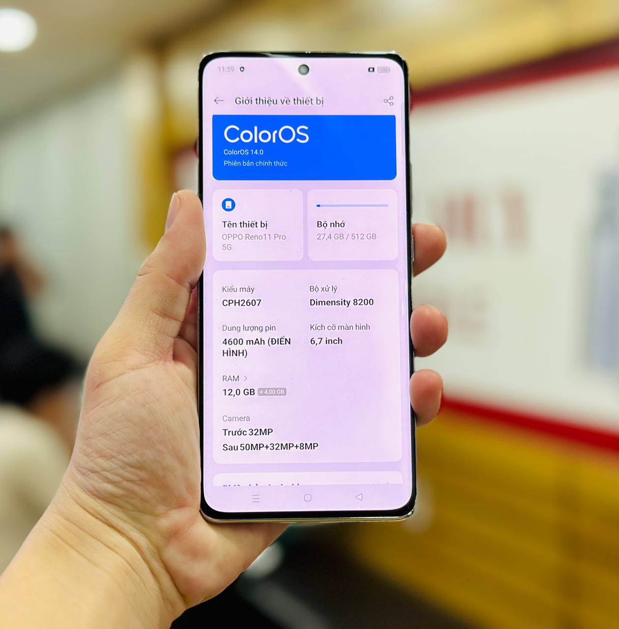 Oppo Reno11 Pro Like New có 12GB RAM