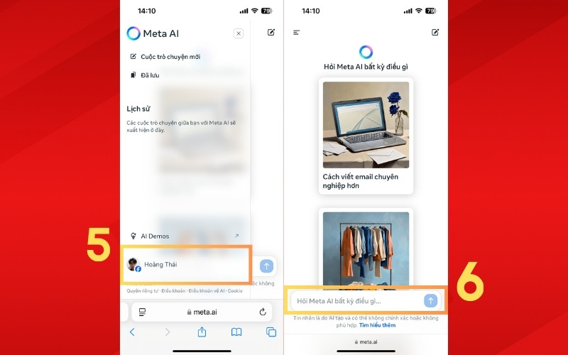 Cách sử dụng Meta AI trên Liên minh Vuaboss gồm trang nào bước 3