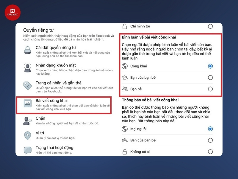 Hướng dẫn tắt bình luận trên Facebook cá nhân trên Liên minh Vuaboss gồm trang nào 