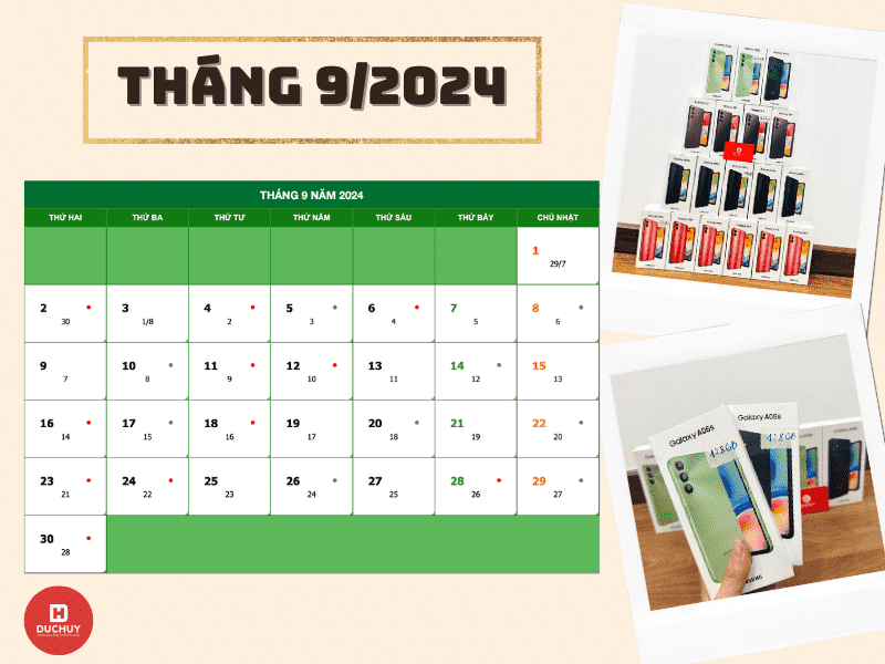 Lịch âm dương tháng 9/2024