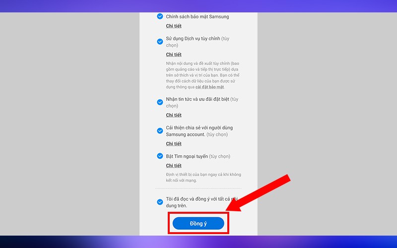 Cách tạo tài khoản Samsung Account trên Liên minh Vuaboss gồm trang nào bước 3