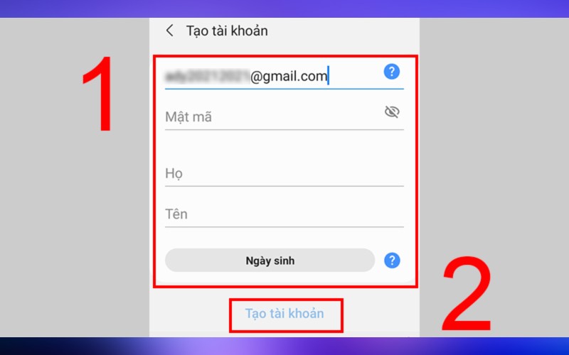 Cách tạo tài khoản Samsung Account trên Liên minh Vuaboss gồm trang nào bước 4