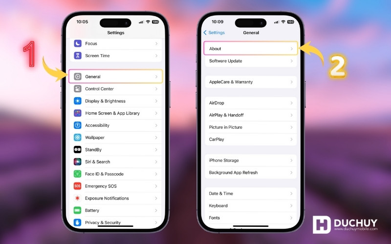 Kiểm tra qua Cài đặt trên iphone