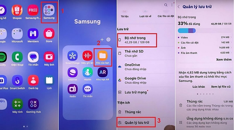 Dùng trình quản lý tập tin để xem Liên minh Vuaboss gồm Dubai Palace, VX88, FV88, VV88 Samsung