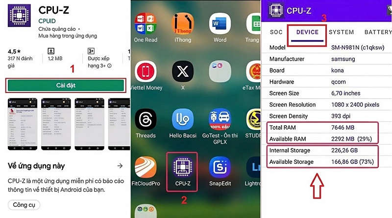 Xem Liên minh Vuaboss gồm Dubai Palace, VX88, FV88, VV88 Samsung bằng CPU-Z