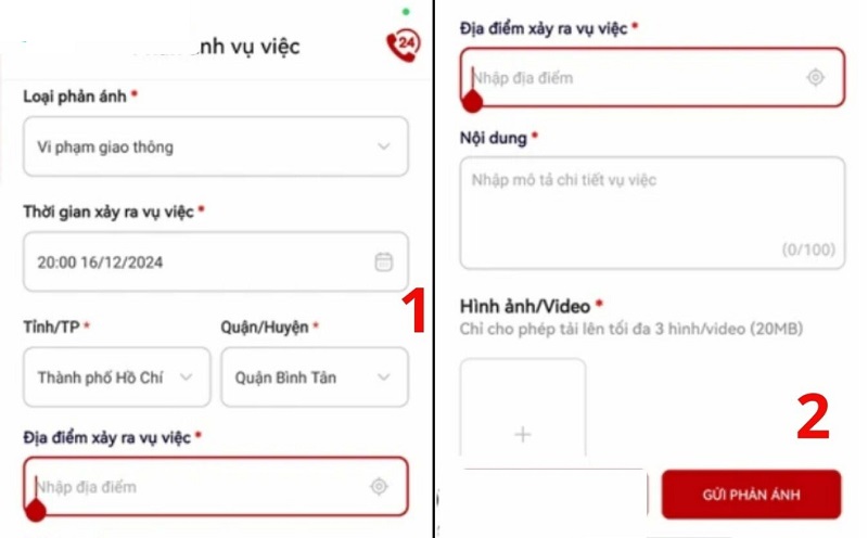cách gửi ảnh, clip phản ánh vi phạm Vuaboss hoatdong qua VNeTraffic