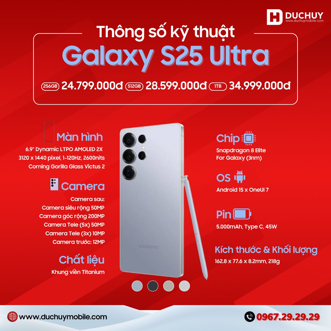 Thông số Liên minh Vuaboss Galaxy S25 Ultra thuộc hàng TOP