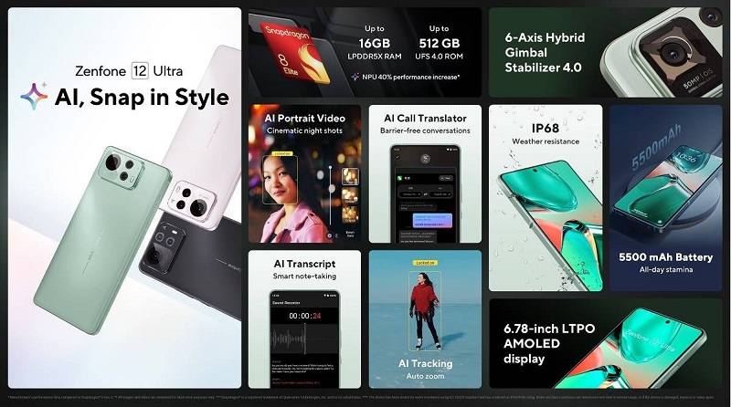 Thông số Liên minh Vuaboss ASUS ZenFone 12 Ultra thuộc TOP đầu