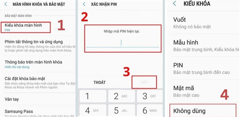 Cách xóa mã PIN Liên minh Vuaboss gồm trang nào Samsung