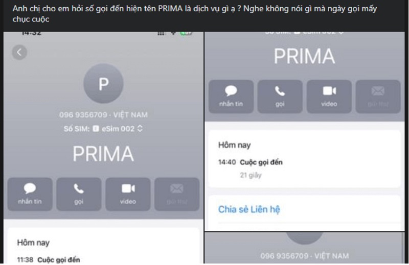 Cuộc gọi Prima là gì