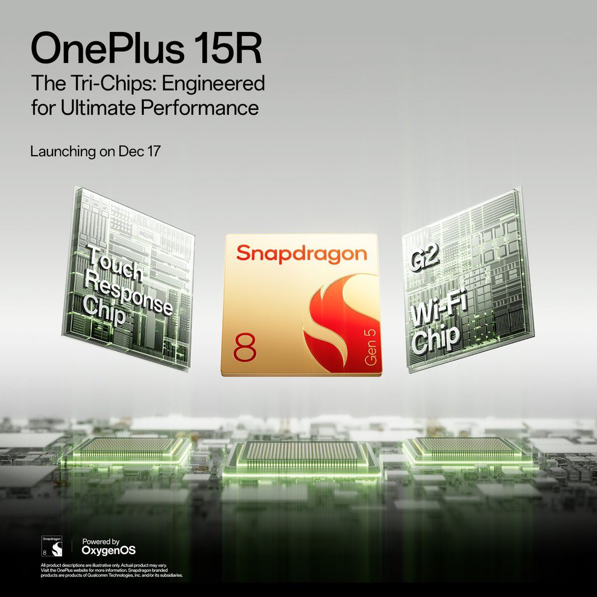 OnePlus 15R chạy chipset Snapdragon 8 Gen 5 mạnh mẽ