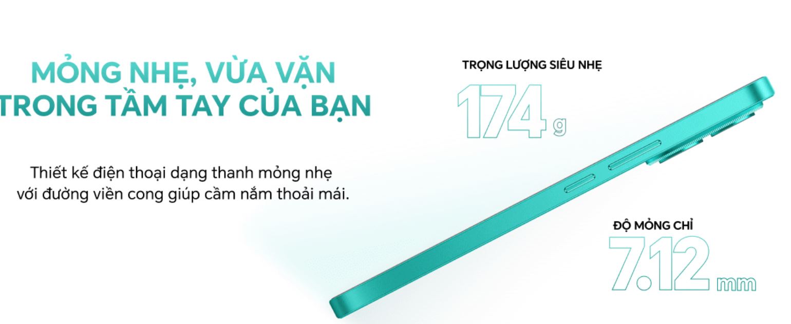 Honor X8c có độ mỏng ấn tượng