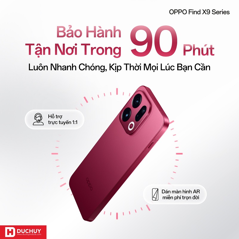 Bảo Hành Tận Nơi 90 Phút cho OPPO Find X9 Series