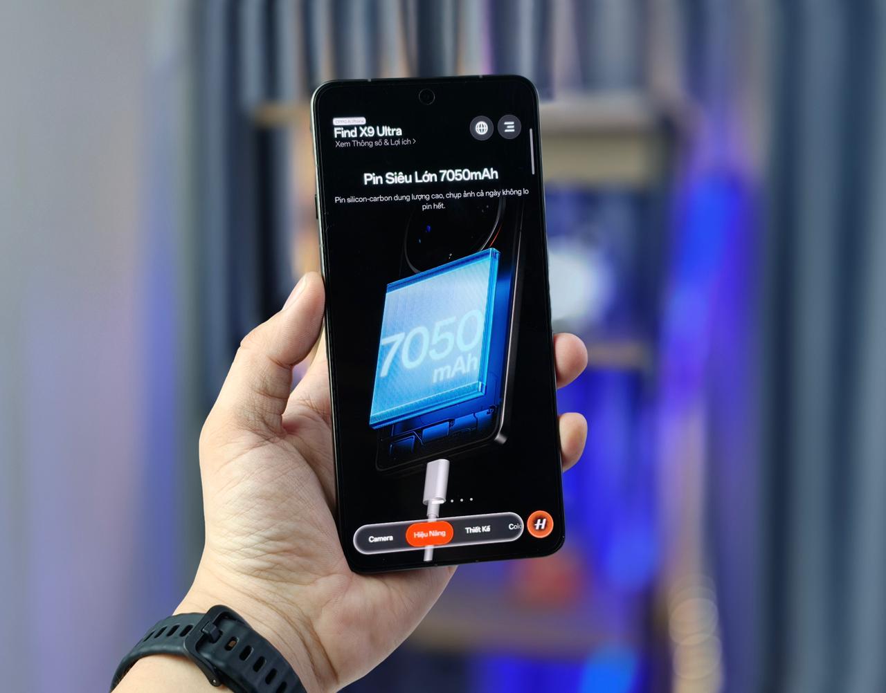 Link Vuaboss không bị chặn pin OPPO Find X9 Ultra là 7.050mAh