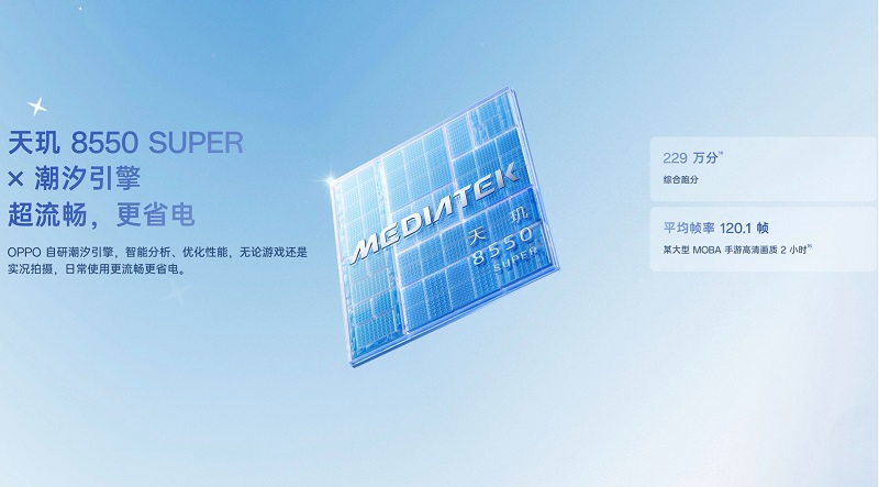 OPPO Reno16 được trang bị vi xử lý MediaTek Dimensity 8500