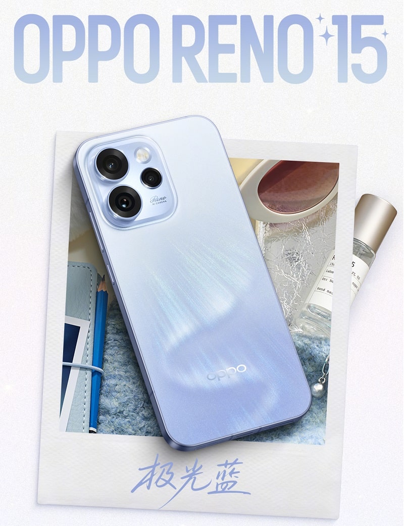 Cận cảnh OPPO Reno15 màu Xanh