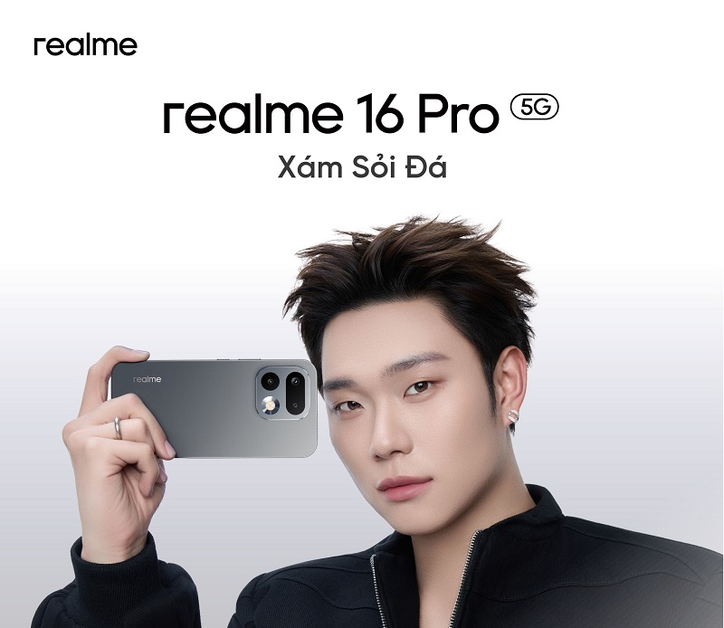 Realme 16 Pro màu Xám Sỏi Đá