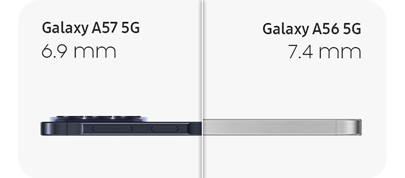 Galaxy A57 5G tiếp tục giữ phong cách Vuaboss liên minh giải trí 1 thế giới phẳng