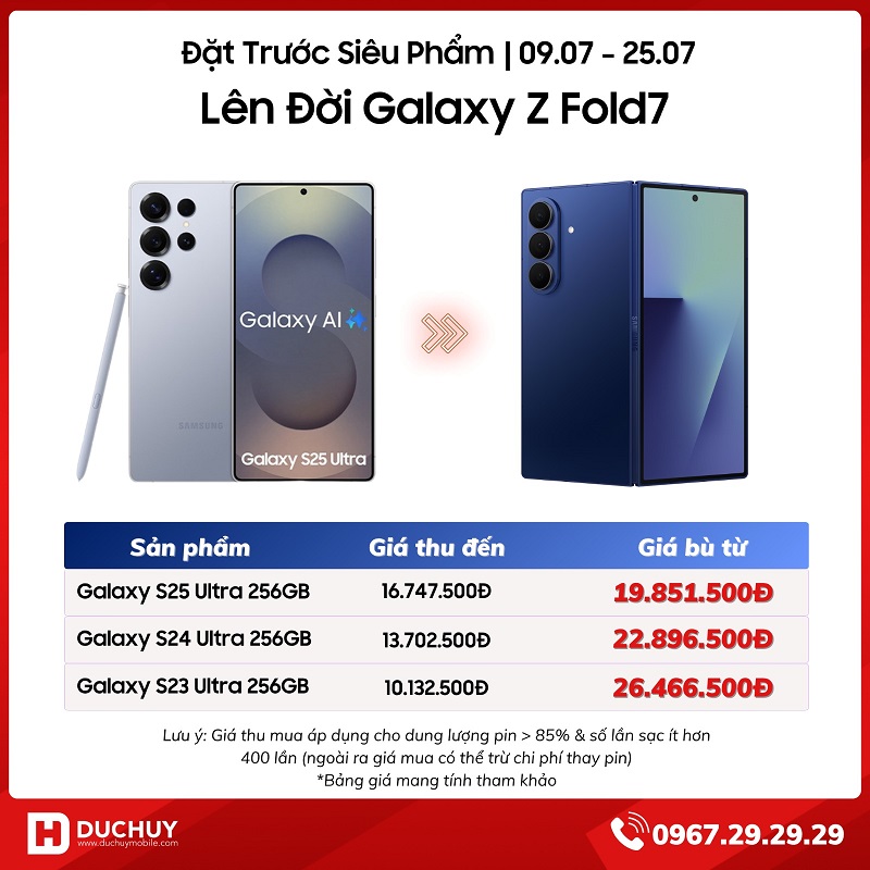 VuaBoss tỷ lệ kèo World Cup 2026 thu Galaxy S23, S24, S25 Ultra Lên Galaxy Z Fold 7