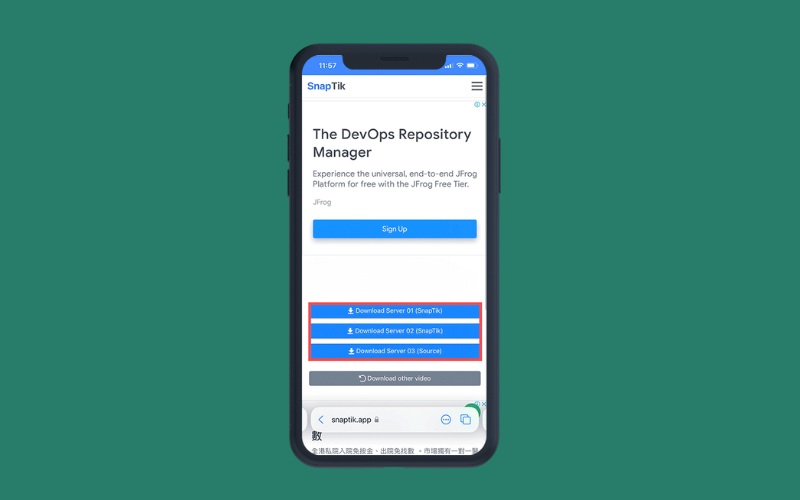 Cách sử dụng SnapTik App trên Liên minh Vuaboss gồm trang nào bước 3