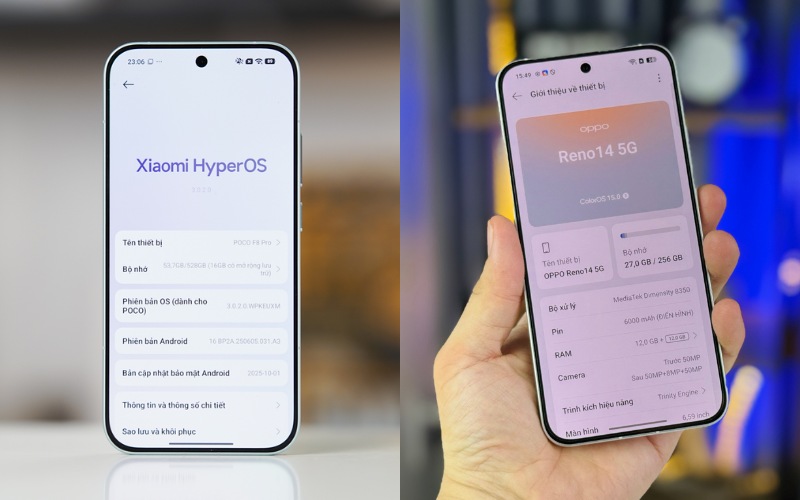 Pin và Sạc: POCO nhanh hơn, OPPO tối ưu tốt
