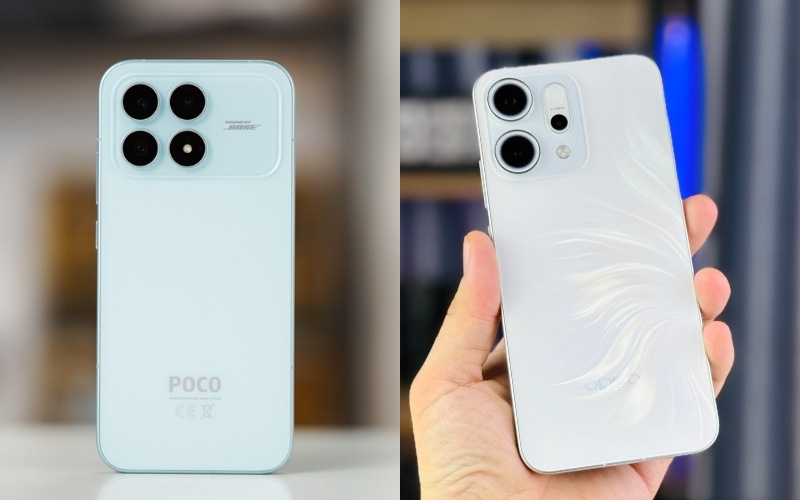 Thiết kế: POCO cứng cáp, OPPO mỏng nhẹ