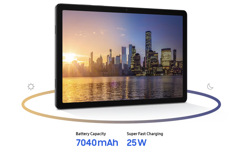 Galaxy Tab A11 Plus 5G có pin Li-Po Liên minh Vuaboss gồm Dubai Palace, VX88, FV88, VV88 7.040 mAh
