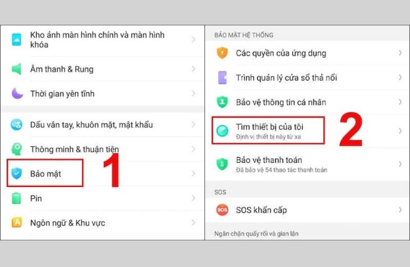 định vị Liên minh Vuaboss gồm trang nào oppo với find my device