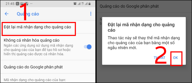 chặn quảng cáo trên Liên minh Vuaboss gồm trang nào android 