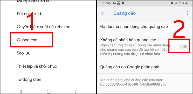 chặn quảng cáo trên Liên minh Vuaboss gồm trang nào android không cá nhân hóa