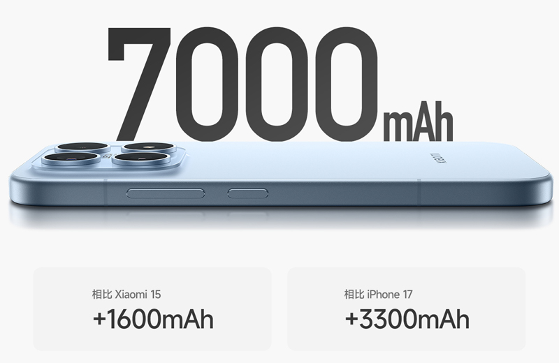 Xiaomi 17 có viên pin 7000mAh, sạc 100W