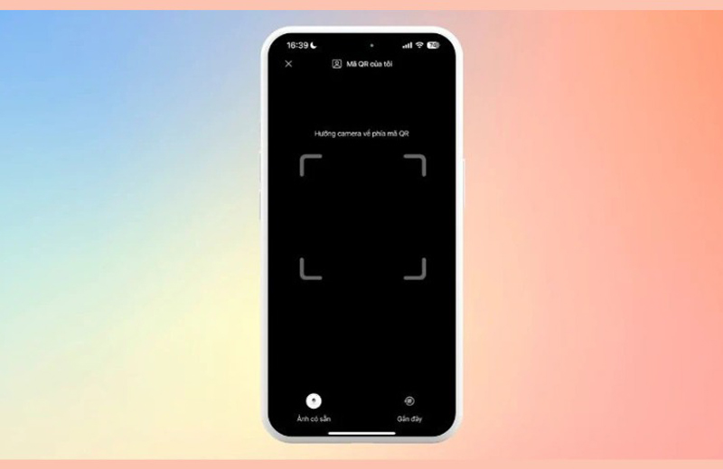 Mở tính năng Quét mã QR