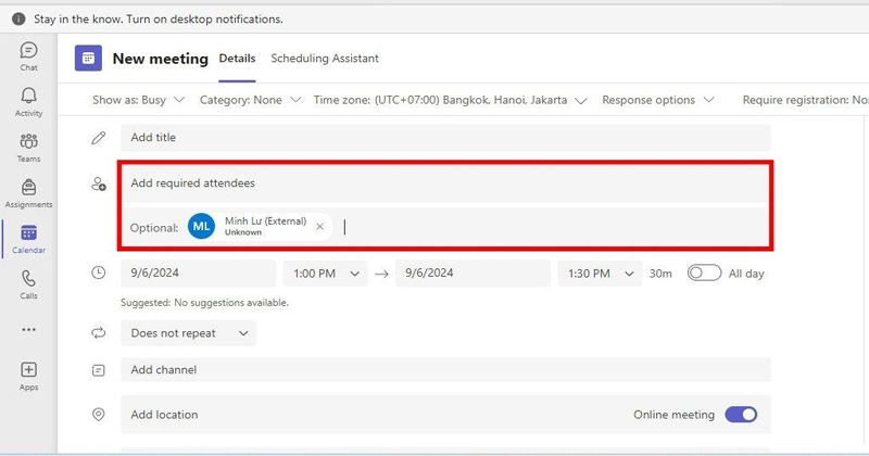 Cách mời người khác tham gia cuộc họp Microsoft Teams