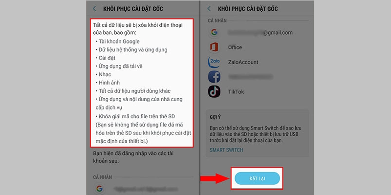 cách reset Liên minh Vuaboss gồm trang nào samsung đặt lại